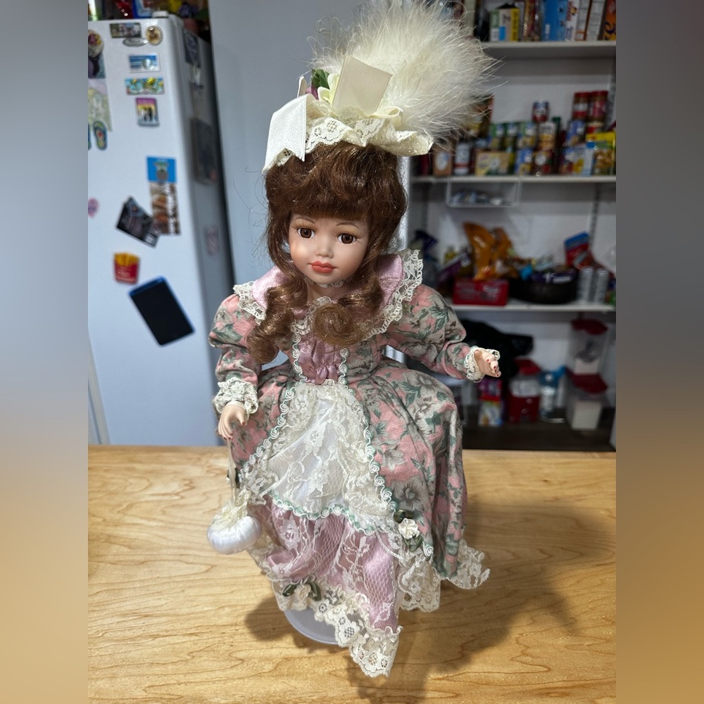Brown Haired Victorian Porcelain Doll